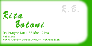 rita boloni business card